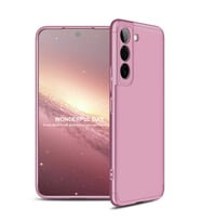 Samsung Galaxy S22 Plus Kılıf 3 Parça Slim Sert Silikon Kapak AYS (Rose)