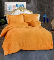 Peluş Çift Kişilik Nevresim Seti (%100 Yerli ) (Kahverengi)