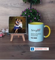 Sevgiliye Hediye Fotoğraflı Dekoratif Taş, Kupa Bardak Beyaz Hediye (Model 7)