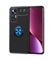 Xiaomi Mi 12 Lite Kılıf Zore Ravel Yüzüklü Silikon Kılıf (Siyah-Mavi)