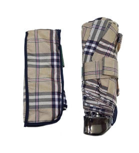 Snotline-April Mini Bayan Şemsiye Manuel Açılır-Kapanır 90 Cm Çap Kapalı 20 cm Cep Boy Vizon Ekose (Vizon)