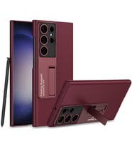 Galaxy S24 Ultra Kılıf Kıpta Standlı Kılıf (Mürdüm)