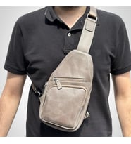 Baggy 6981 Hakiki Deri Çanta (Gri)