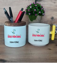 Diş Hekimi Hediye Sepeti Kupa Bardak T Kulplu, Kalemlik Hediyeleri Diş Hekimleri Günü Hediyesi (Model 5)