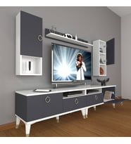 Decoraktiv Eko 5200DA Mdf Gold Tv Ünitesi Tv Sehpası (Beyaz - Antrasit)