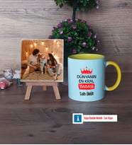 Babalar Günü Hediyesi Fotoğraflı Dekoratif Taş, Kupa Bardak Beyaz HediyeBabaya Hediye (Model 7)