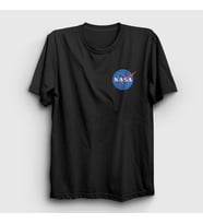 Presmono Unisex Beyaz Logo Nasa Space Uzay T-Shirt 282770tt (Siyah)