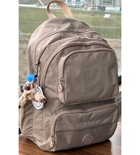 Nemo Bags Krinkıl Kumaş Suya Dayanıklı Orta Boy Koyu Sırt Çantası/Laptop Okul Çantası (Taş)