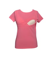 LuvmaBelly  Maternity 2501_2516 Pamuklu Lohusa Emzirme Tshirt (9 Renk Mevcut) (Pembe)