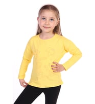Toontoy Kız Çocuk 4lü Ayıcık Baskılı Tişört (Koyu Sarı)