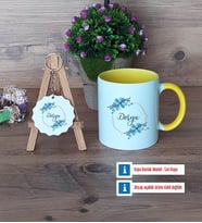 İsme Özel Doğum Günü Hediyesi Kupa Bardak Kırmızı ve Ahşap Anahtarlık Hediye (Model 6)
