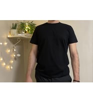 Erkek Slim Fit Dar Kesim Bisiklet Yaka Kısa Kol Pamuklu Tişört  (Siyah)