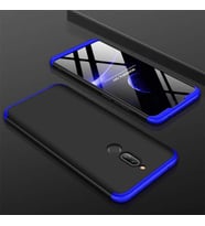 Xiaomi Redmi 8 Kılıf Zore Ays Full Koruma Kılıf (Siyah-Mavi)
