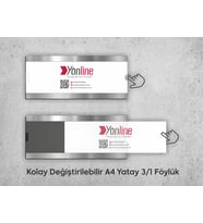 Okul Sınıf Kapı İsimliği Kapı ve Duvar Tipi Kolay Değiştirilebilir A4 1/3 Föylük (Gümüş)
