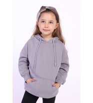 Toontoy Kız Çocuk Kanguru Cepli Sweatshirt (Gri)