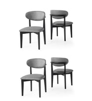 Norte Ahşap Salon Mutfak Sandalyesi 4 Lü Set  (Siyah)