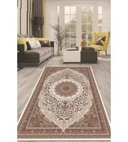 Dijital Kaymaz Taban Yıkanabilir Modern Renkli Salon Halısı Mutfak Halısı Yolluk ND-HT-67 (Krem)