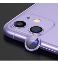Uyumlu Model Apple iPhone 12 Kamera Lens Koruyucu Çerçeveli Koruyucu CL-07 (Mor)