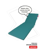 XPERMATE Fermuarlı Şezlong Minderi Su itici Kumaş Katlanır Şezlong Minderi Katlanabilir Plaj Minderi 60x180x5 (yeşil) (Turkuaz)