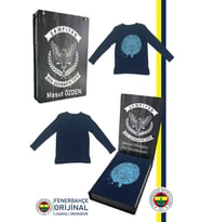 Fenerbahçe Orijinal Lisanslı Yaldızlı Fb Logo Gri Çocuk Sweat Kişiye Özel Kutulu (Lacivert)