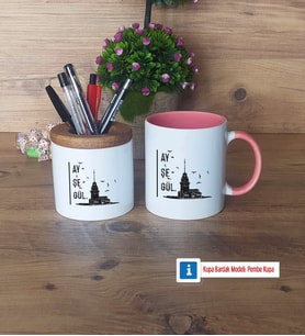Kız Kulesi Kalemlik, Kupa Bardak T Kişiye Özel HediyeArkadaşa Hediye (Model 9)