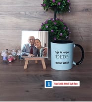 Dedeye Hediye Fotoğraflı Dekoratif Taş, Kupa Bardak Beyaz Hediye (Model 11)