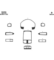 Meriç® Mazda 323 FS Ön Torpido Kaplama Maun 9 Parça 1998-2000 (Karbon)