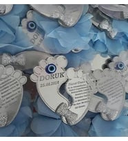 Kişiye Özel Pleksi Bebek Magnet Hatıra-50 Adet (Pembe)