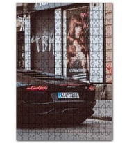 Cakapuzzle Park Halinde Lamborghini Arka Görünüm Puzzle Yapboz MDF (Ahşap) (500 Parça)