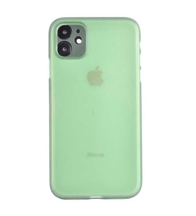 Uyumlu Model Apple iPhone 11 Kılıf Ultra İnce Hayalet Sert Kapak (Koyu Yeşil)