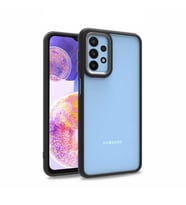 Samsung Galaxy A23 Kılıf Case, Kamera Lens Korumalı Elektroplatin Kaplama Sert PC Koruyucu Colourful Platinum Serisi (Siyah)