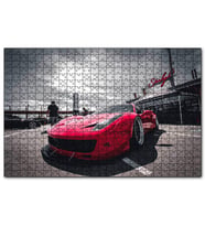 Cakapuzzle Kırmızı Ferrari Önden Görünüş  Puzzle Yapboz MDF (Ahşap) (500 Parça)
