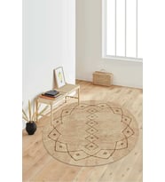 Dijital Baskılı Kaymaz Taban Yıkanabilir Yuvarlak Salon Halısı Koridor Halısı Paspas NDY-SD-275 (Çok Renkli)