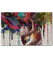 Cakapuzzle Romantik Çift Suluboya Efektli  Puzzle Yapboz MDF (Ahşap) (1000 Parça)