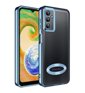 Galaxy A54 Kılıf Kamera Korumalı Logo Gösteren Zore Omega Kılıf (Buz Mavisi)