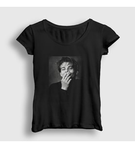 Presmono Kadın Beyaz Kodak Leonardo Dicaprio T-Shirt 465451tt (Siyah)