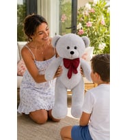 Özgüner 80-90 cm Rengarenk Papyonlu Ayıcık %100 yerli (Gri)