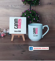Anneye Hediye Dekoratif Taş, Kupa Bardak Kırmızı Hediye (Model 4)