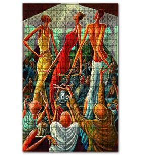 Cakapuzzle Ernıe Barnes Defile Görseli Puzzle Yapboz MDF (Ahşap) (255 Parça)