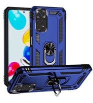 Xiaomi Redmi Note 11 Global Kılıf Yüzüklü Zırh Tank Vega (Mavi)