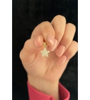 14 Ayar Altın Mini Yıldız Kolye Ucu (Sarı)