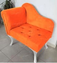 Yeni Model Tekli Köşe Koltuğu Josefin Bench Beyaz Ayak (Turuncu)