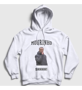 Presmono Unisex Beyaz SHHHH Jose Mourinho Kapüşonlu Sweatshirt 429739tt (Beyaz)