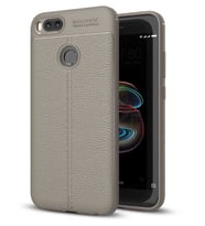 Xiaomi Mi 5x Kılıf Deri Tarzı Niss Silikon Case (Gri)