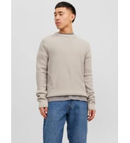 Jack & Jones Erkek Bisiklet Yaka Örme Kazak - 12243116 (Gri)