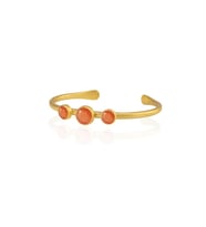 Kadir Jewellery 22 Ayar Altın Kaplama Zirkon Taşlı Ayarlanabilir Vintage Bilezik (Kırmızı)