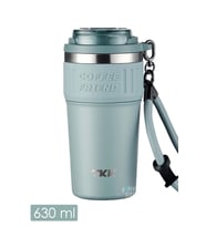 TKK 630 ML Özel Seri Çelik Mug Kahve Bardağı Pipetli/Rahat İçim 6 Saat Sıcak/12 Saat Soğuk Termos -2023 630ML (Turkuaz)