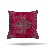 Patchwork Çiçek Desen Etnik Gizli Fermuarlı Yastık Kılıfı Kırlent Kılıfı Koltuk Yastık Kılıfı  (Gül Kurusu)