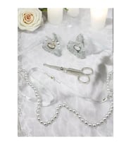 Pietra Kristal Cam Yüzük Yükselticisi ve Söz Makası Seti (Gri)