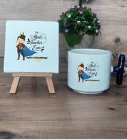 Kadın İngilizce Öğretmeni Hediye Seti Kupa Bardak T Kulplu ve Dekoratif Taş Öğretmenler Günü Hediyesi (Model 2)